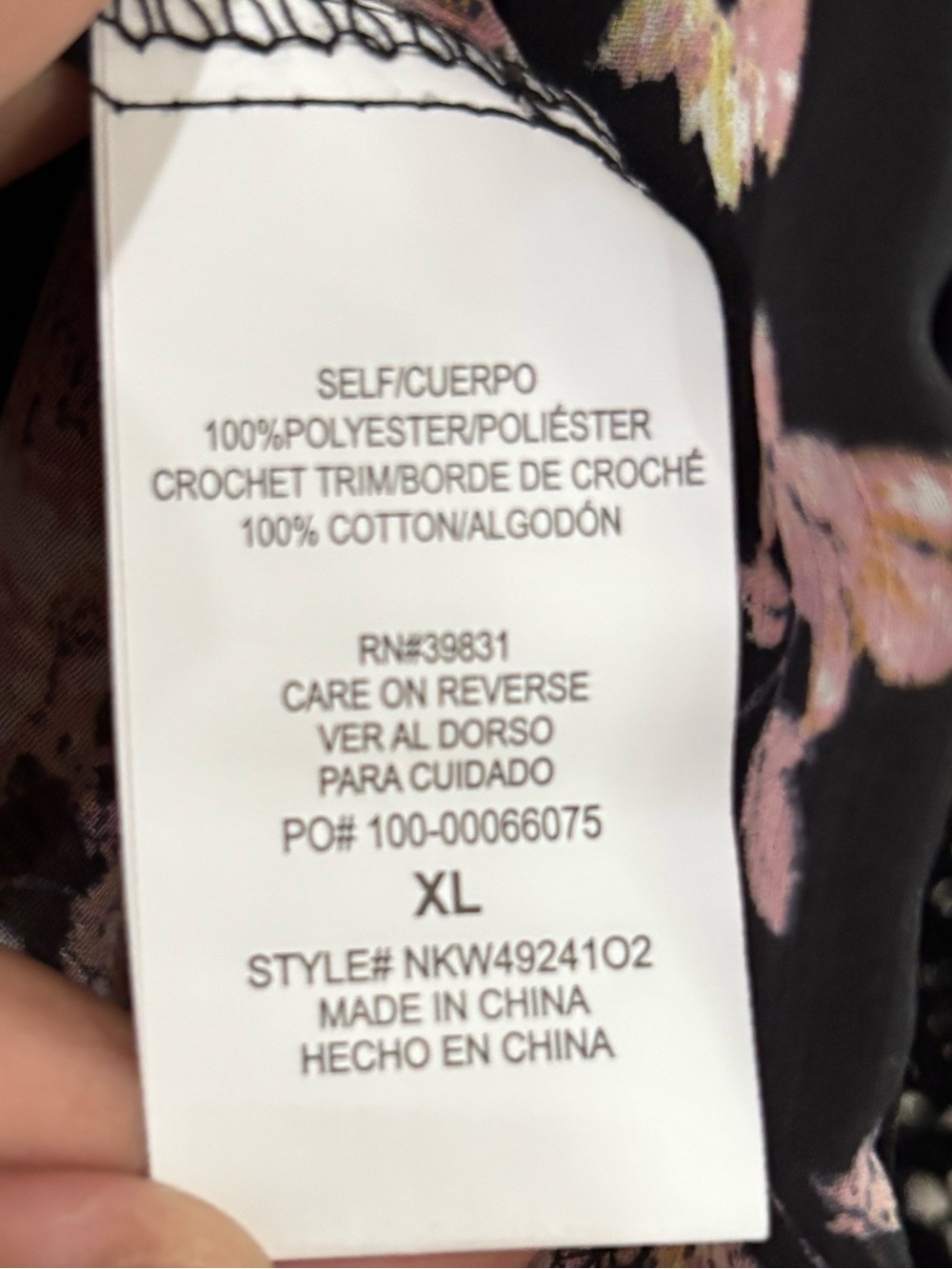 Rewind Floral Open Front Crochet Trim Kimono Cardigan XL - Picture 8 of 8